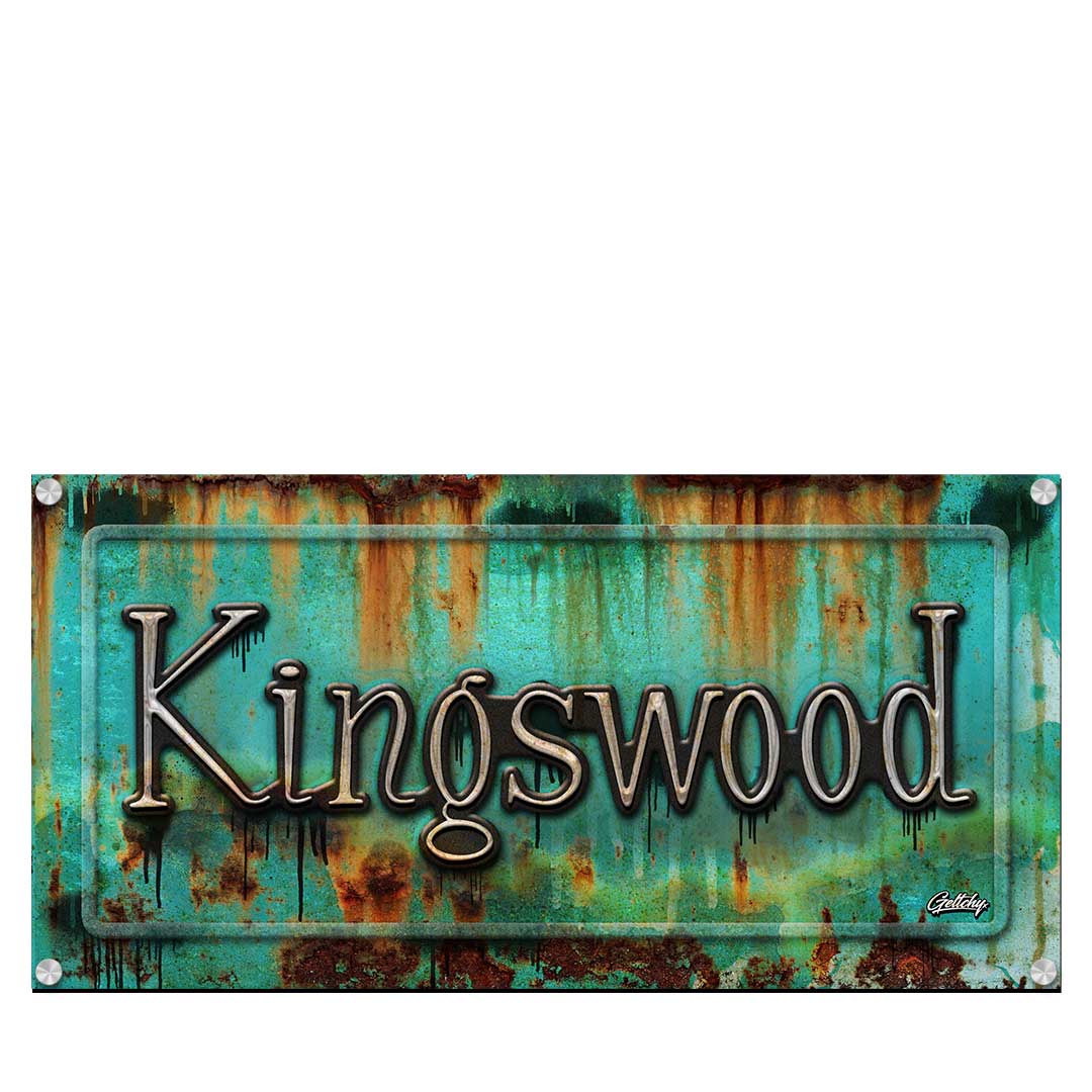 Holden Kingswood man cave sign stainless steel stand-offs upgrade for premium floating wall mount