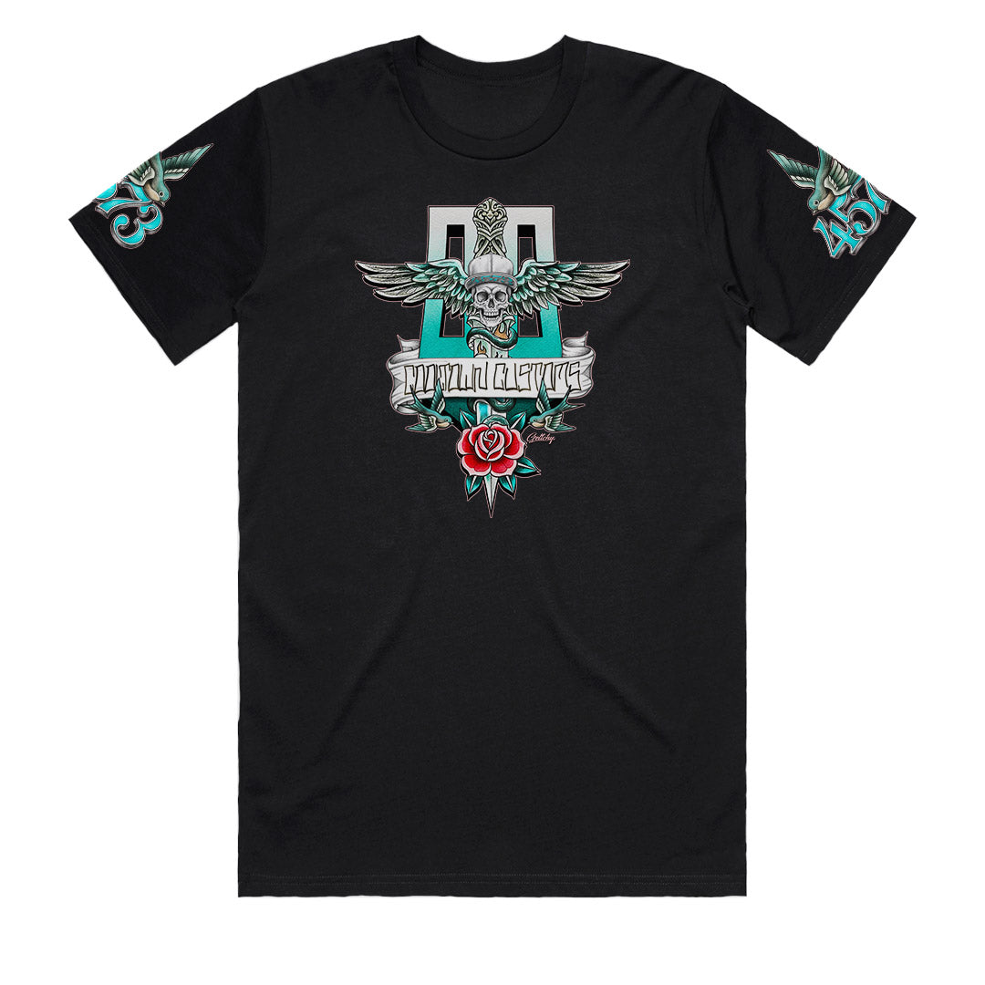 Neo Traditional Dagger Tattoo Flash Black Men’s T-Shirt Front – Cooltown Customs Australian-Made by Geltchy