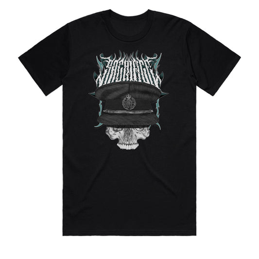 RAAF ANZAC Skull Tee Australia black mens shirt with hand-illustrated skull artwork by Geltchy