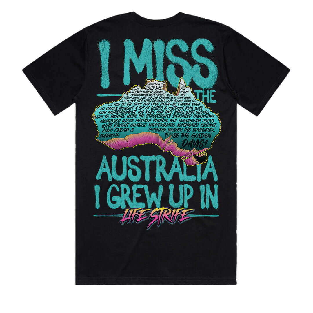 STRAYA T-Shirt Mens Tee back view – Aussie-made Life Strife streetwear