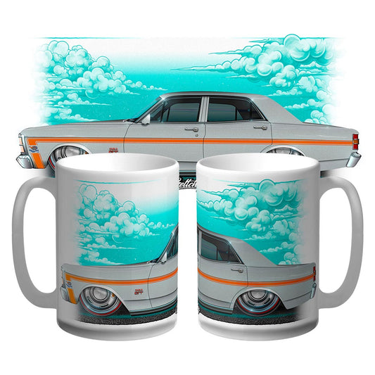 XW Falcon GT Coffee Mug (15oz) in Silver Mink, Australian made Ford merchandise