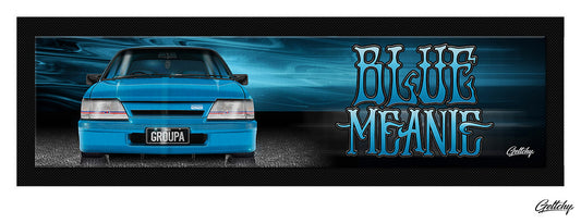 Geltchy | BLUE MEANIE Bar Runner Mat GROUP A SS HDT VK Commodore Aussie Muscle Street Machine Illustrated Car Man Cave Barware Gift
