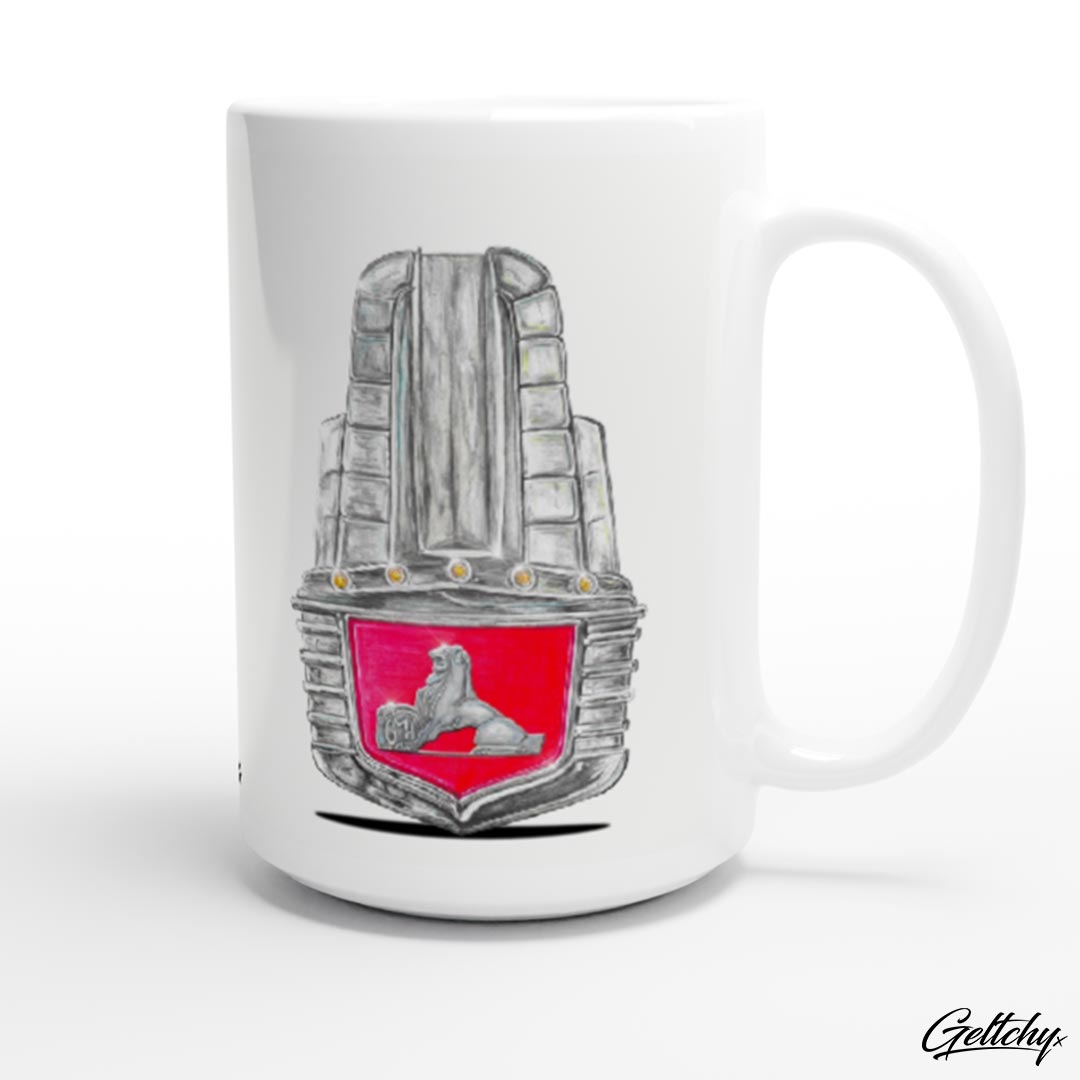 Geltchy | FJ Holden GMH Car Badge Street Machine Australian Classic Car Illustrated 15oz Collector Coffee Cup