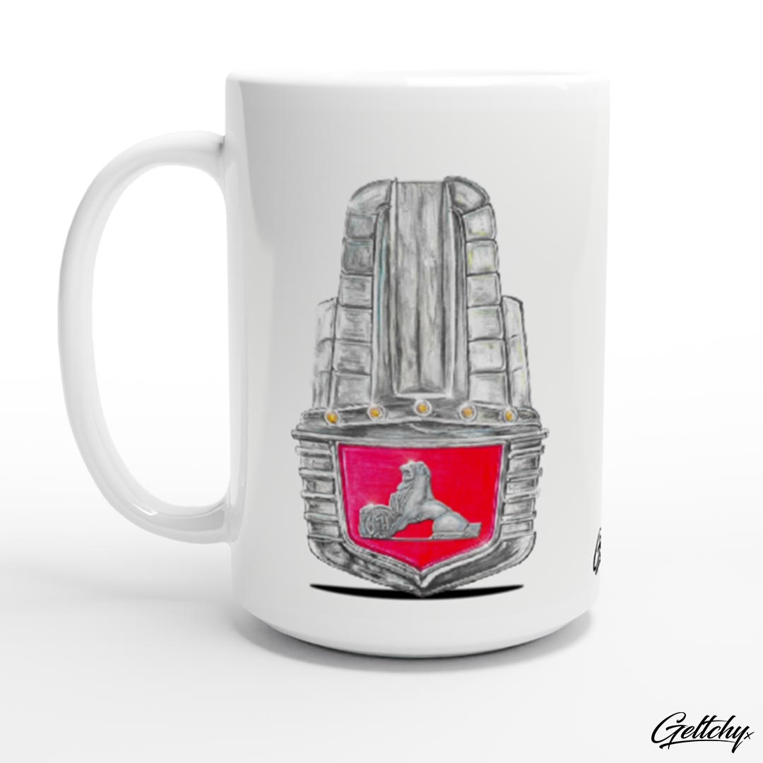 Geltchy | FJ Holden GMH Car Badge Street Machine Australian Classic Car Illustrated 15oz Collector Coffee Mug