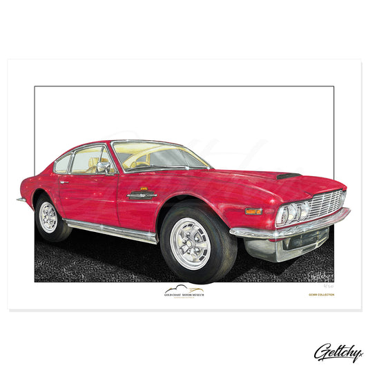 Geltchy | Gold Coast Motor Museum 1969 Red Aston Martin DBS Limited Edition Artwork