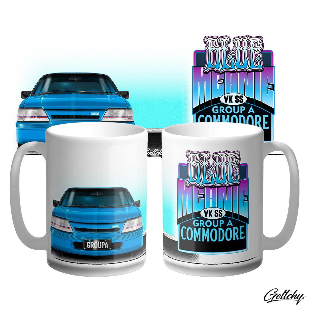 Geltchy | GROUP A SS Peter Brock GMH HDT VK Commodore Car Illustrated 15oz V8 Street Machine Auto Art Unique Car Coffee Mug designed and made in Australia