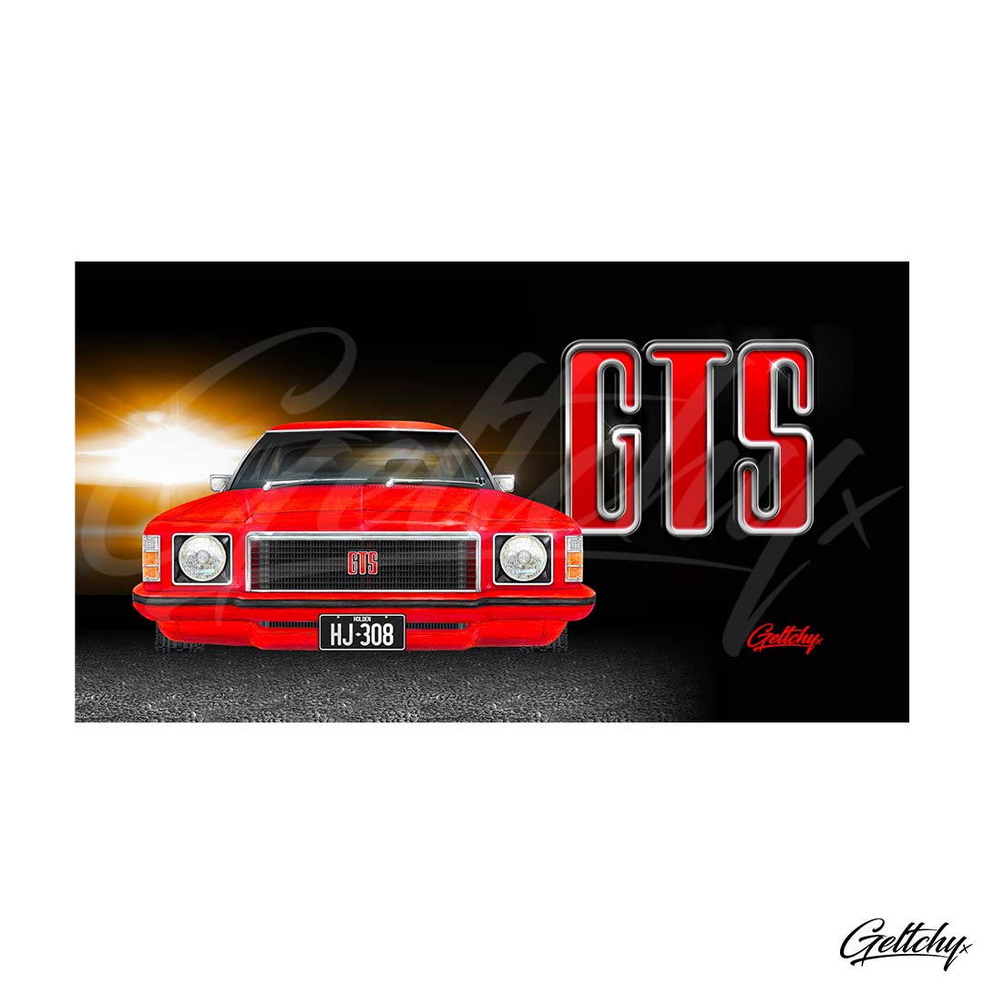 Geltchy | HJ HOLDEN GTS Beer Stubby Cooler Red GMH Aussie Classic Muscle Car Street Machine Illustrated Car Gift Artwork