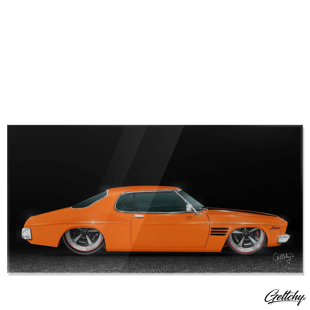 Geltchy | HOT WHEELS 73 HOLDEN HQ MONARO GTS Rare and Collectable Acylic Plexiglass Artwork #53 Hot Wheels Boulevard Premium Car Ultimate Collection