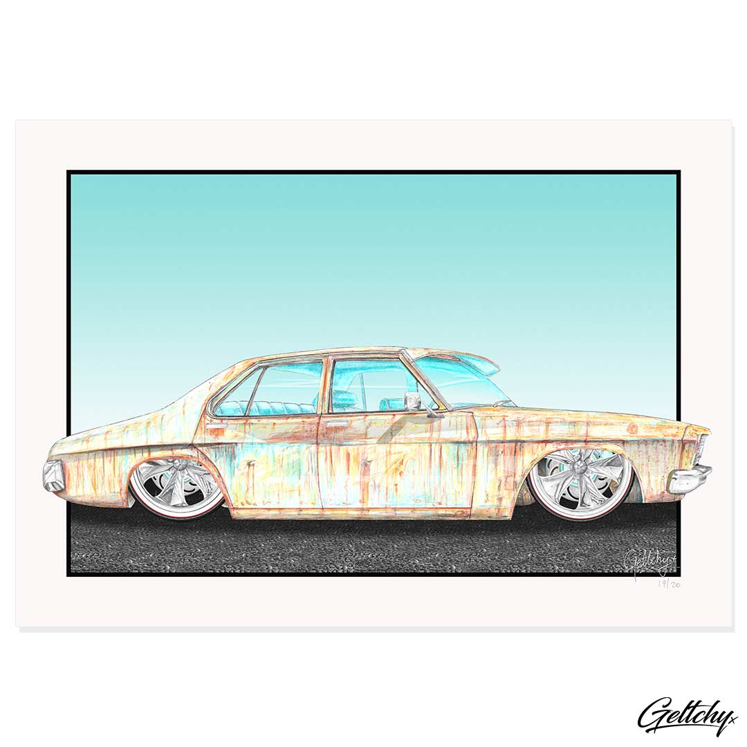 Geltchy | KRUSTY Q Rusty Patina Classic Holden Car Street Machine Garage Man Cave Decor Professional Fine Art Prints