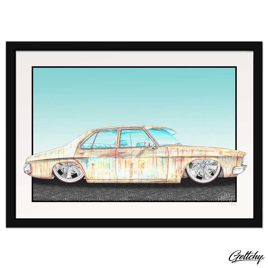 Geltchy | KRUSTY Q Rusty Patina Classic Holden Car Street Machine Garage Man Cave Decor Professional Framed Art Prints