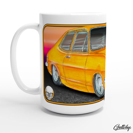 Geltchy | LC TORANA Holden Sebring Orange Supercharged Blown Street Machine Unique Lowbrow Illustrated Car 15oz Premium Coffee Mug Gift-1