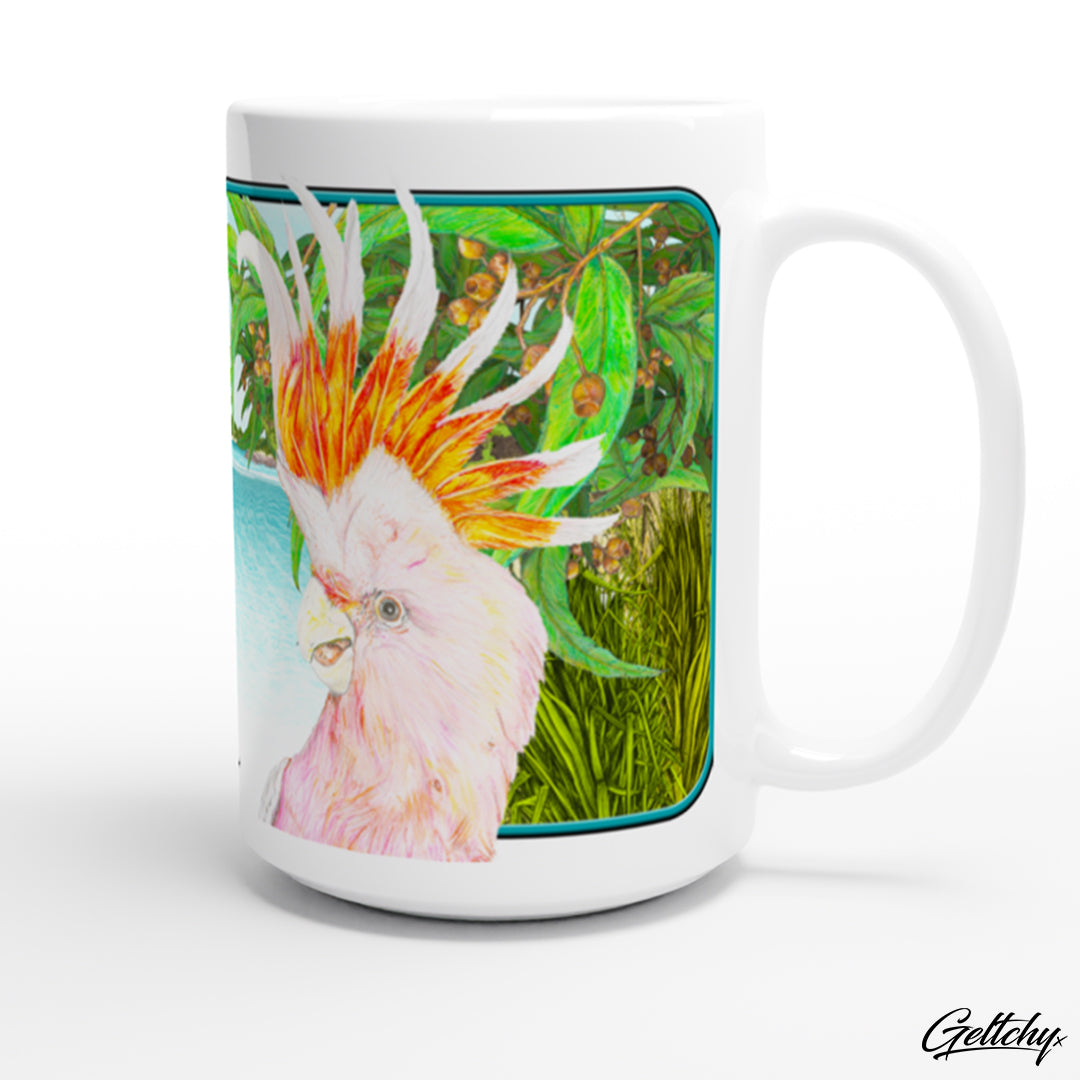 Geltchy | MAJOR Mitchell Australian Leadbeater Cockatoo 15oz Premium Large Illustrated Native Bird Wildlife Coffee Mug Home Decor Gift-3